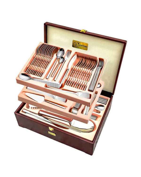 سرویس قاشق و چنگال 136 پارچه 18 نفره استیل جی فی نی Giffini مدل G-10