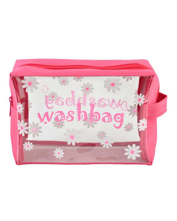 کیف لوازم آرایش صورتی مدل بابونه