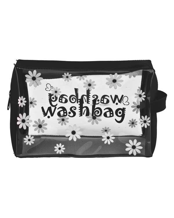 کیف لوازم آرایش مشکی مدل بابونه