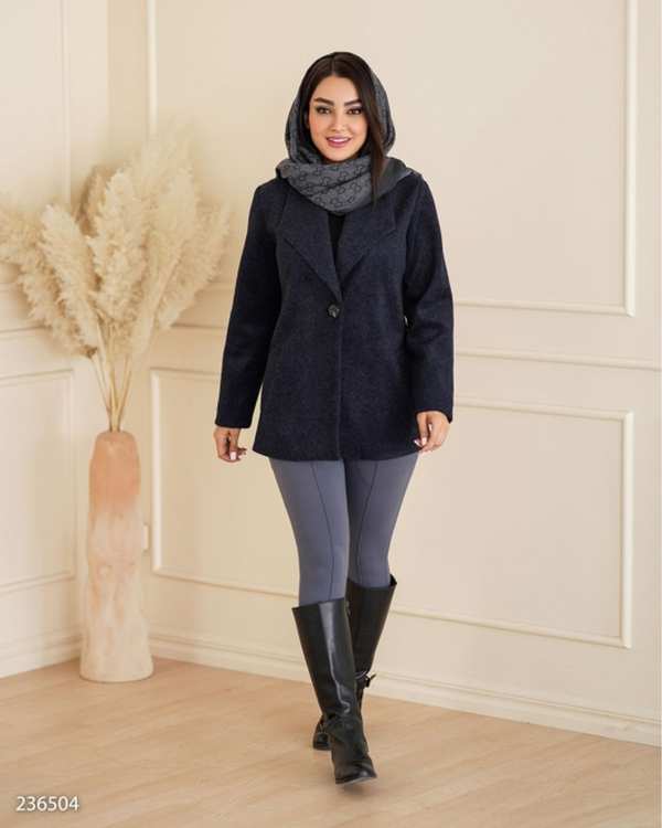 پالتو زنانه فوتر سرمه ای السانا Elsana مدل لاچین کد 2365