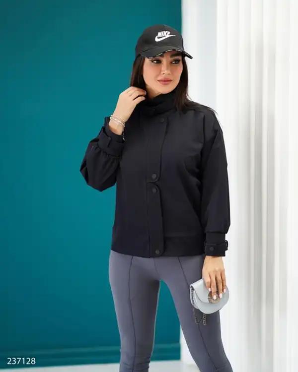 بامبر جکت زنانه کتان سرمه ای تیره السانا Elsana مدل شانلی کد 2371