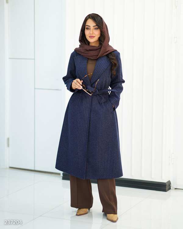 پالتو بلند زنانه فوتر دیپلمات سرمه ای السانا Elsana مدل دلارام کد 2372