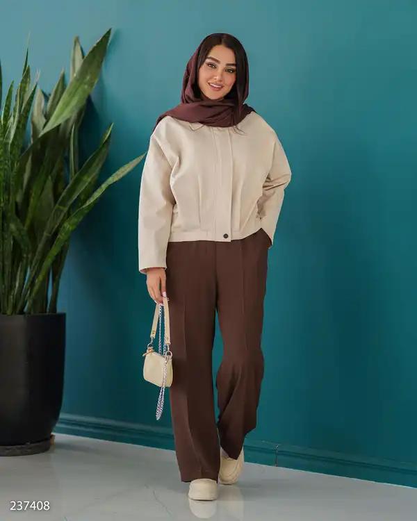 بامبر جکت زنانه کتان زارا کرم السانا Elsana مدل لاویا کد 2374