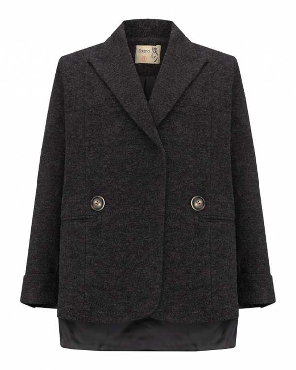 پالتو زنانه فوتر زغالی السانا Elsana مدل برشید کد 2381 - تصویر 2