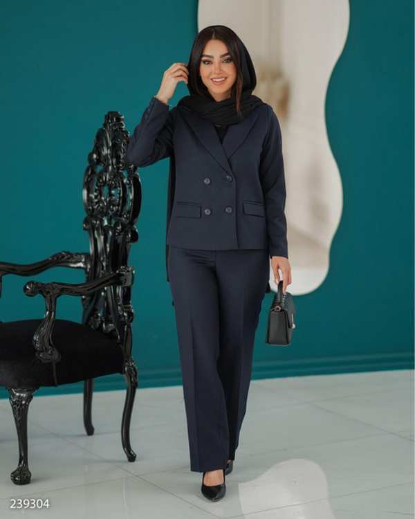 ست کت و شلوار زنانه سرمه ای السانا Elsana مدل روژدا کد 2393
