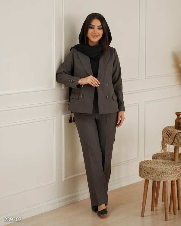 ست کت و شلوار زنانه شکلاتی السانا Elsana مدل روژدا کد 2393