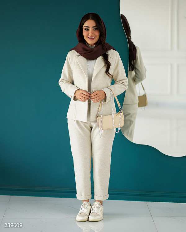 ست کت و شلوار زنانه فوتر شیری السانا Elsana مدل ژیرو کد 2396