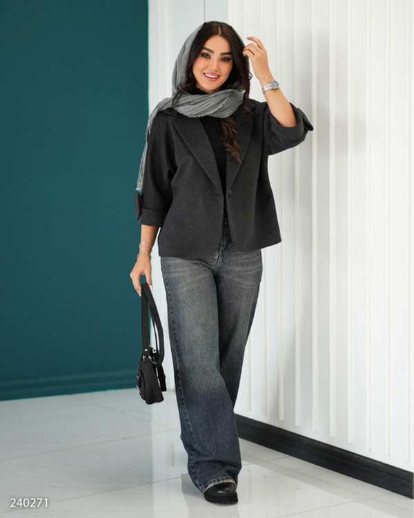 پالتو زنانه فوتر زغالی السانا Elsana مدل سعاد کد 2402