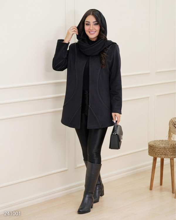 پالتو زنانه مشکی السانا Elsana مدل فادیه کد 2410