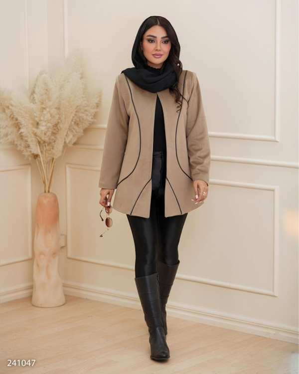 پالتو زنانه نسکافه ای السانا Elsana مدل فادیه کد 2410