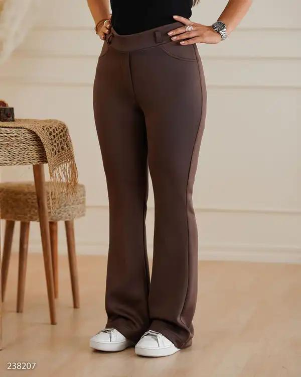 شلوار بوت کات زنانه اویشو شکلاتی السانا Elsana مدل یاسیما کد 2382