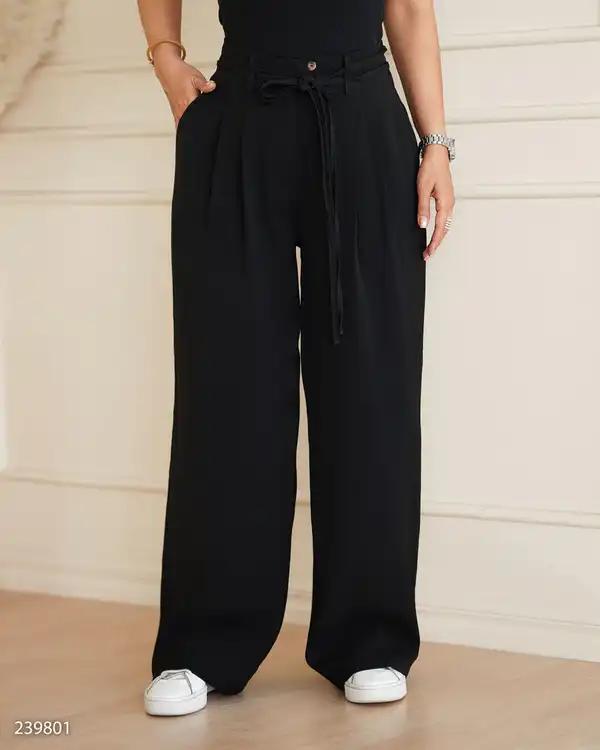 شلوار بگ زنانه کرپ مشکی السانا Elsana مدل آرکیا کد 2398