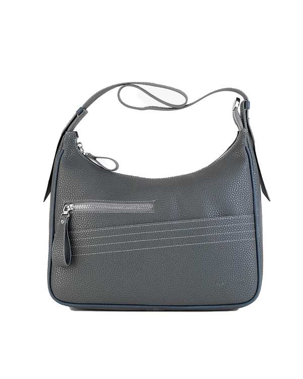 کیف دوشی چرم زنانه طوسی برتونیکس Berttonix مدل سوپر پیو کد 2121