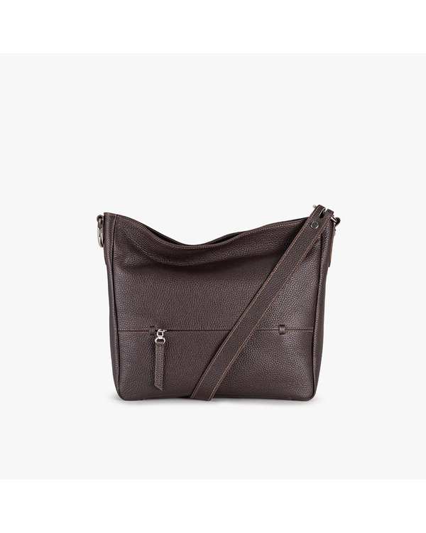 کیف دوشی چرم زنانه قهوه ای برتونیکس Berttonix کد 4044 - تصویر 3