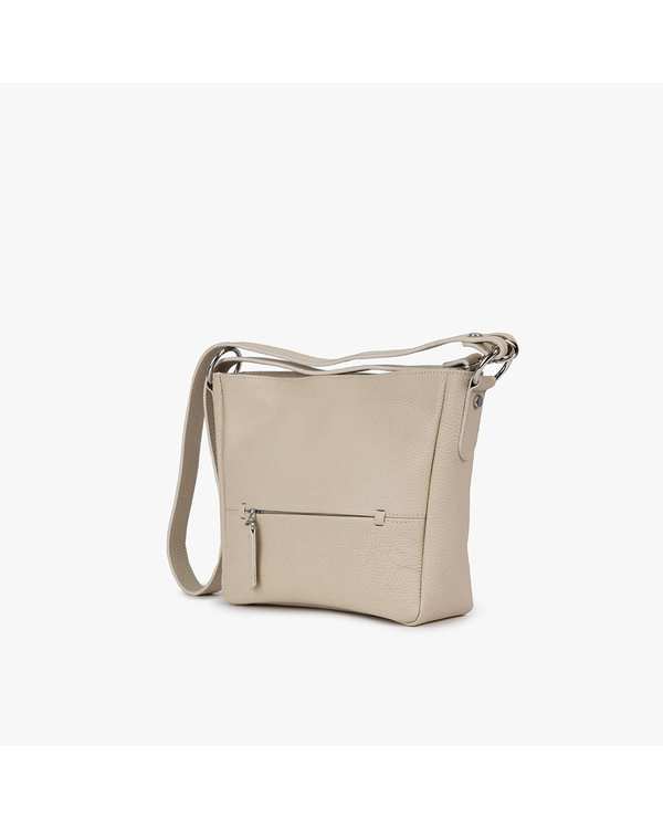 کیف دوشی چرم زنانه کرم برتونیکس Berttonix کد 4045 - تصویر 2