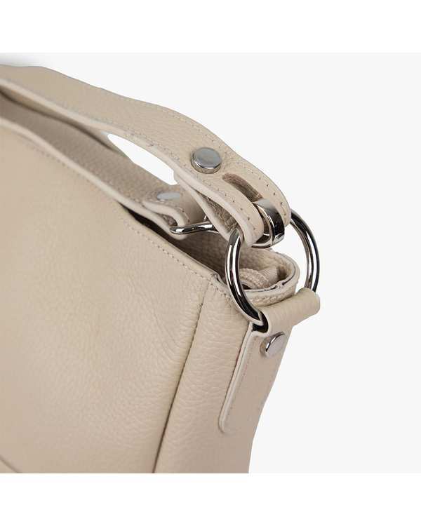 کیف دوشی چرم زنانه کرم برتونیکس Berttonix کد 4045 - تصویر 4