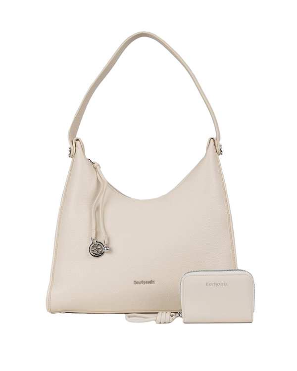 کیف دستی چرم زنانه بژ برتونیکس Berttonix کد R-25003 به همراه جاکارتی