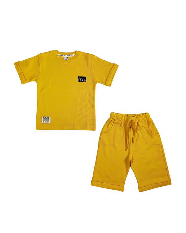 ست تیشرت و شلوارک بچگانه بیسکوییتی زرد لئو کیدز Leo Kids کد 4-6820 - تصویر 2