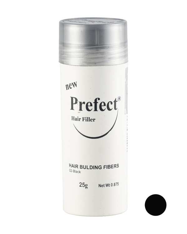 پودر پرپشت کننده مو پرفکت Prefect Hair Filler رنگ Black شماره 02 حجم 25 گرم
