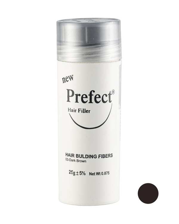 پودر پرپشت کننده مو پرفکت Prefect Hair Filler رنگ Dark Brown شماره 03 حجم 25 گرم