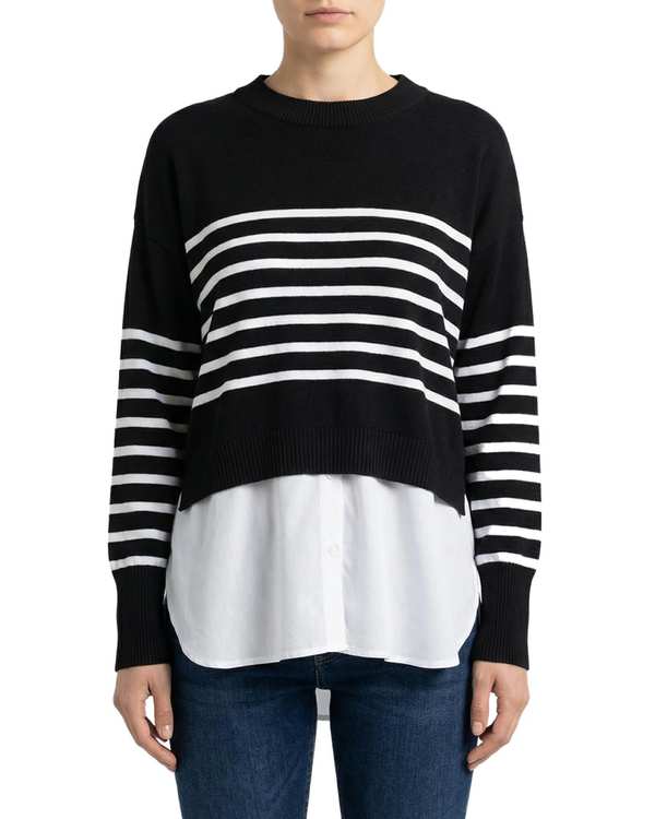 بلوز بافت زنانه مشکی سرژه Serge کد 225180