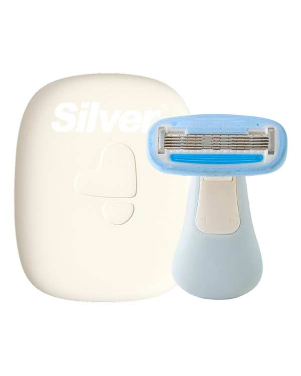 خودتراش زنانه 5 لبه سفید سیلور Silver مدل Gloria5 GO دسته با 3 تیغ یدک و هاردکیس