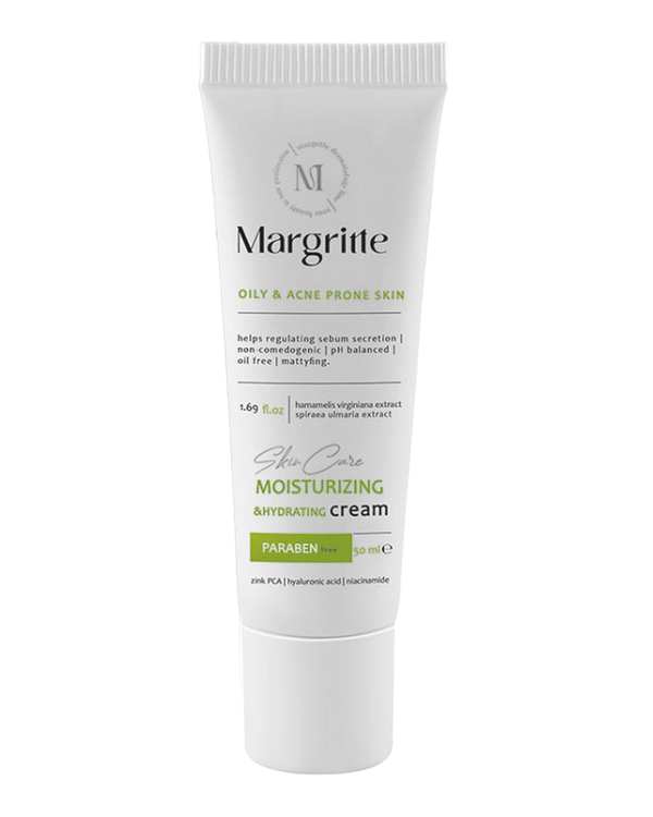 کرم مرطوب کننده و آبرسان قوی مارگریت Margritte مناسب پوست چرب و مستعد آکنه حجم 50ml