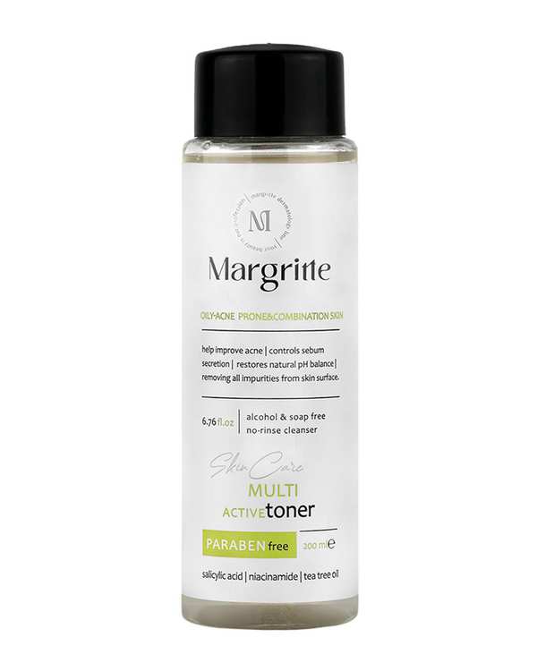 تونر مولتی اکتیو مارگریت Margritte مناسب پوست چرب و مختلط آکنه حجم 200ml