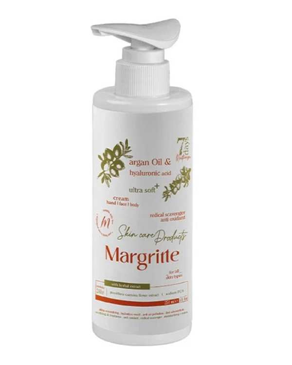 کرم مرطوب کننده و آبرسان مارگریت Margritte حاوی آرگان و هیالورونیک اسید حجم 250ml