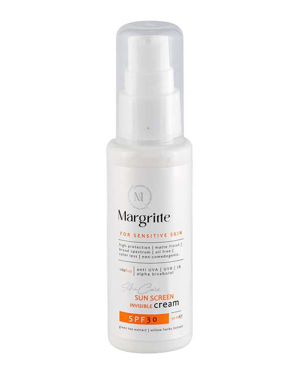کرم ضد آفتاب بی رنگ SPF30 مارگریت Margritte مناسب پوست حساس حجم 50ml