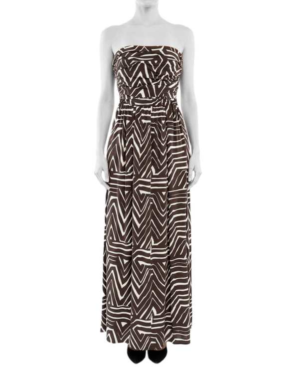 پیراهن زنانه سفید قهوه ای سرژه Serge کد 205514