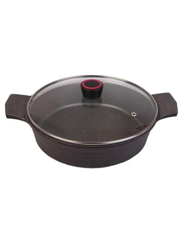 تابه دو دسته مشکی تکنو Tecno مدل ونوس سایز 28