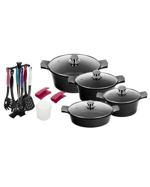 سرویس قابلمه 18 پارچه مشکی تکنو Tecno مدل ونوس