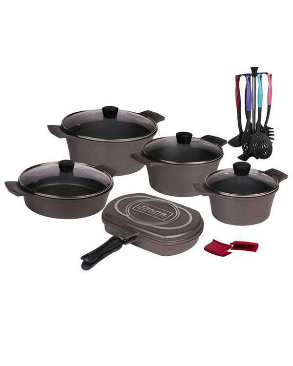 سرویس قابلمه 19 پارچه طوسی تکنو Tecno مدل ونوس