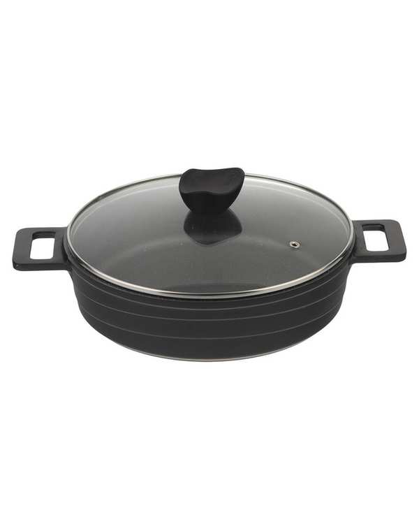 تابه دو دسته مشکی تکنو Tecno مدل اورس سایز 28