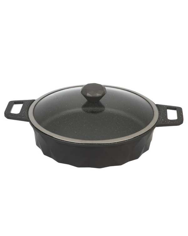 تابه دو دسته طوسی تکنو Tecno مدل دایموند سایز 28