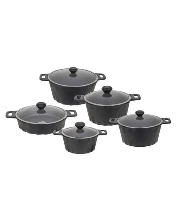 سرویس قابلمه 10 پارچه طوسی تکنو Tecno مدل دایموند