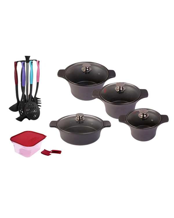 سرویس قابلمه 18 پارچه طوسی تکنو Tecno مدل آناهیتا