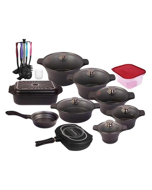 سرویس قابلمه 26 پارچه مشکی تکنو Tecno مدل آناهیتا