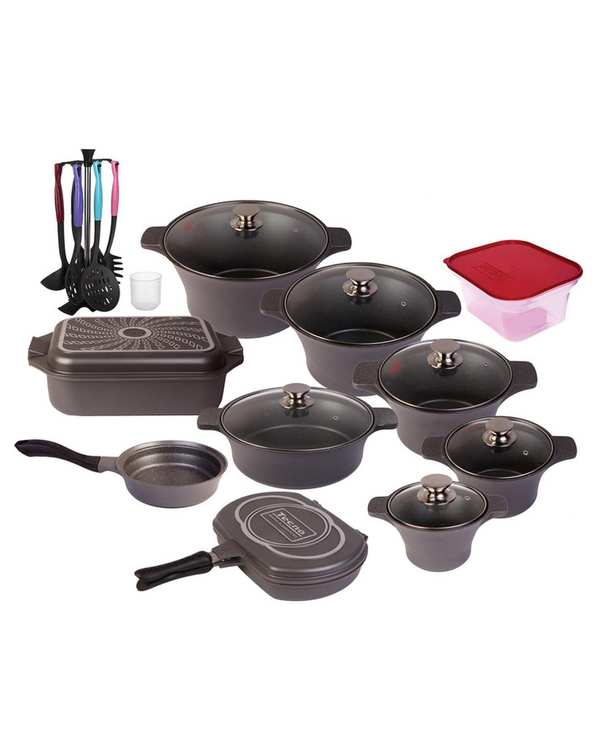 سرویس قابلمه 26 پارچه طوسی تکنو Tecno مدل آناهیتا