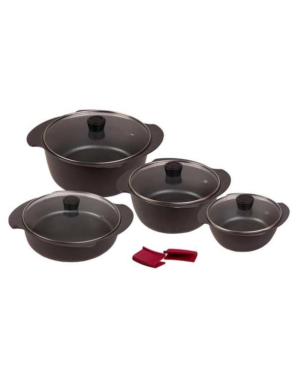 سرویس قابلمه 10 پارچه مشکی تکنو Tecno مدل پروانه