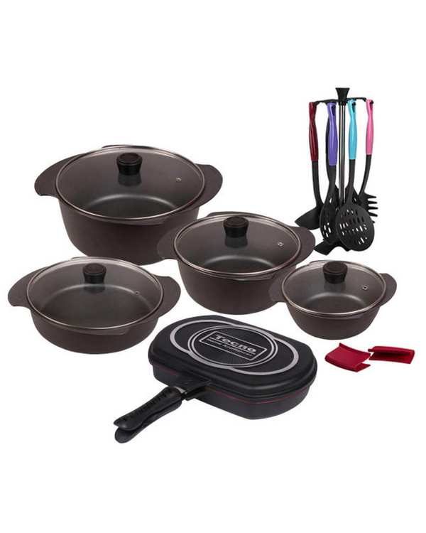 سرویس قابلمه 19 پارچه مشکی تکنو Tecno مدل پروانه