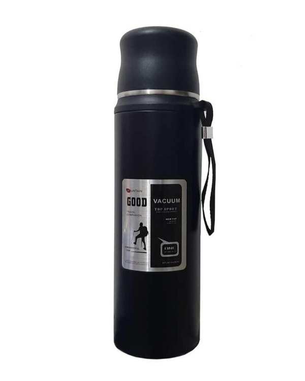 فلاسک کوهنوردی مشکی مدل GOOD گنجایش 1 لیتر