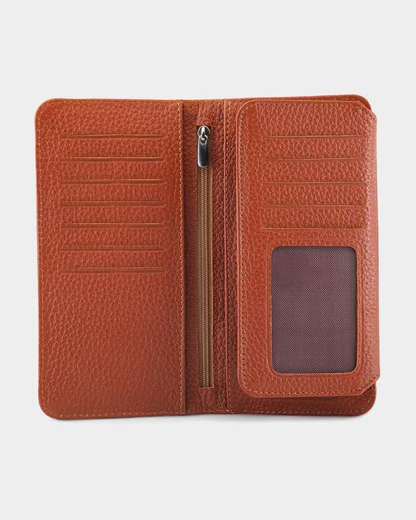 کیف پول چرم زنانه عسلی نوین چرم Novincharm مدل PW3178 C1004 - تصویر 4