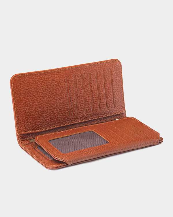 کیف پول چرم زنانه عسلی نوین چرم Novincharm مدل PW3178 C1004 - تصویر 5