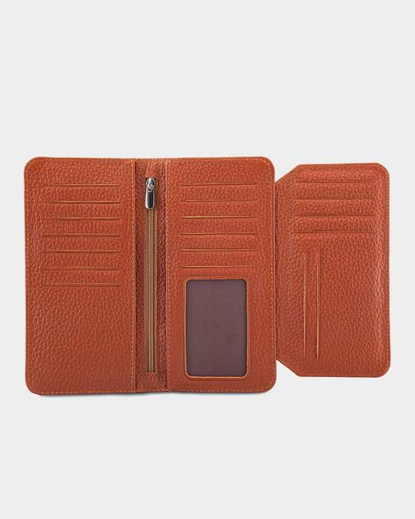 کیف پول چرم زنانه عسلی نوین چرم Novincharm مدل PW3178 C1004 - تصویر 6