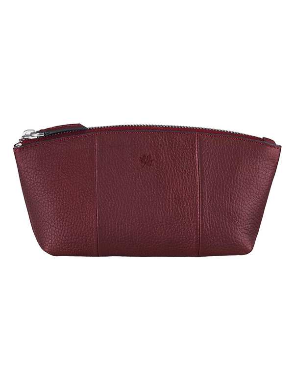 کیف آرایشی چرم زرشکی نوین چرم Novincharm مدل دونا Fm- CBX0351