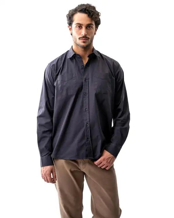 پیراهن مردانه کتان دودی آر ان اس RNS کد 12202588