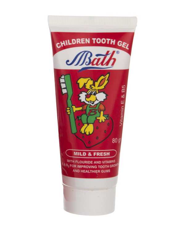 خمیردندان ژله ای کودک بس Bath با طعم توت فرنگی وزن 80 گرم