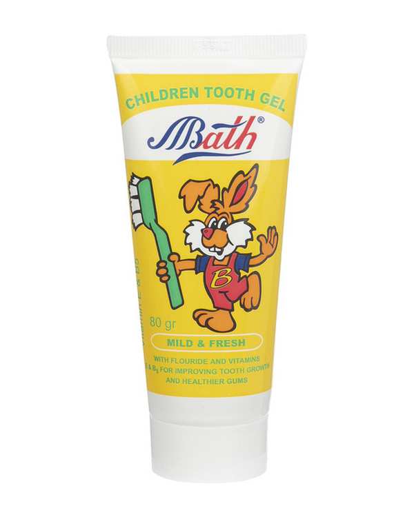 خمیر دندان ژله ای کودک بس Bath با طعم موز حاوی ویتامین E و B5 وزن 80 گرم